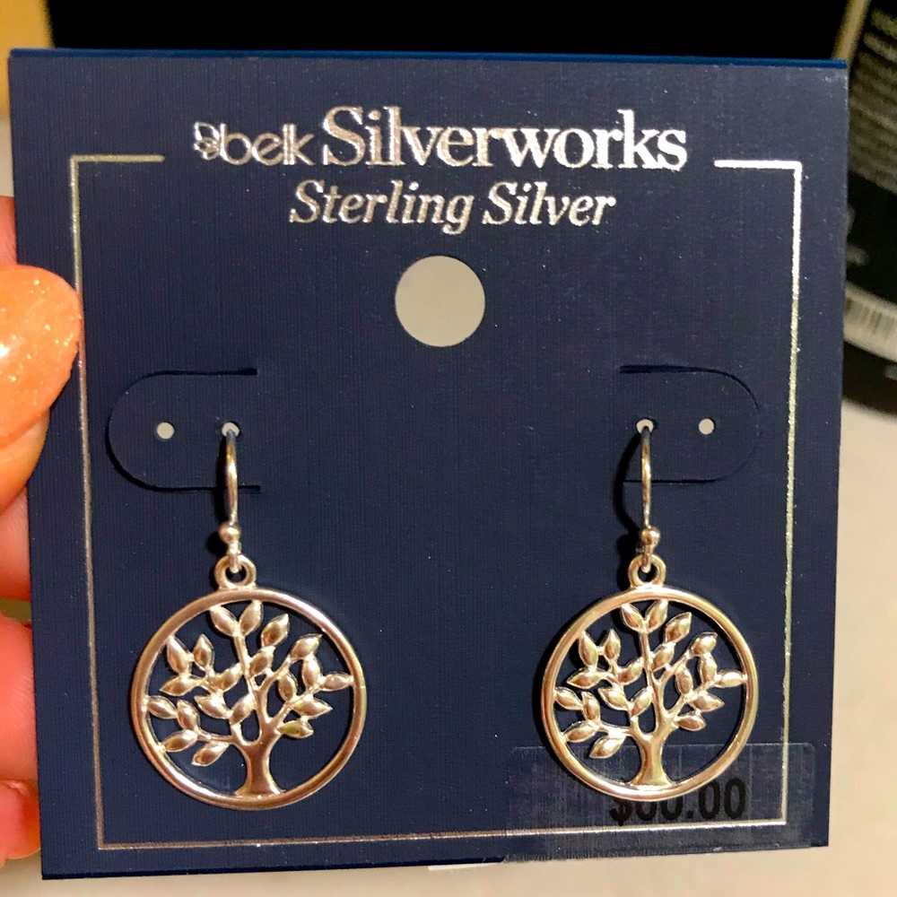 Sterling silver tree of life earrings